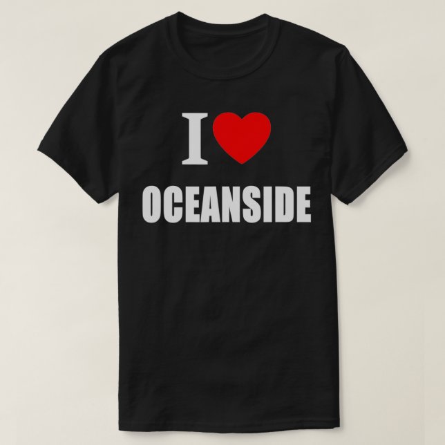 I Kärlek Oceanside Souvenir-minnet T Shirt (Design framsida)