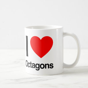 i kärlek octagons kaffemugg