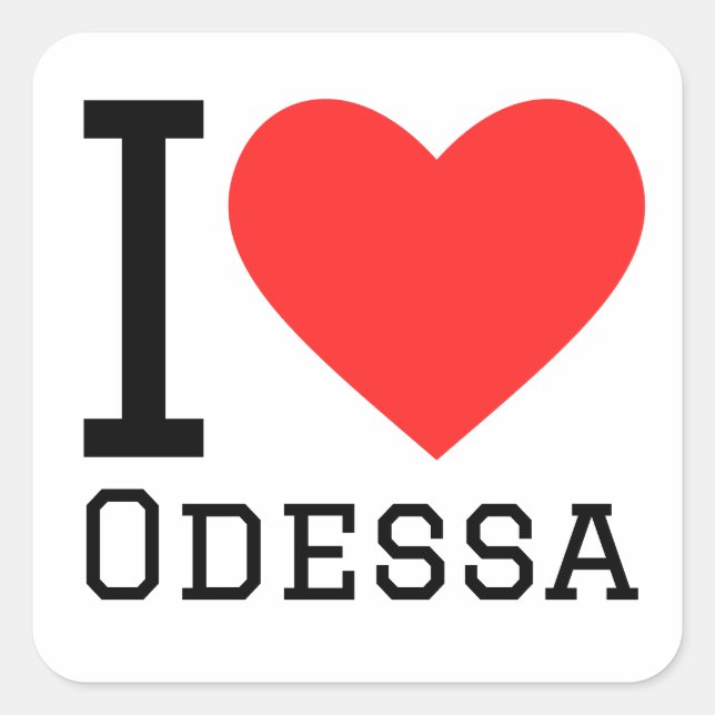 I kärlek odessa fyrkantigt klistermärke (Framsida)