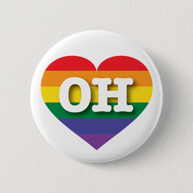 I kärlek Ohio Gay pride Rainbow Heart Knapp (Framsida)