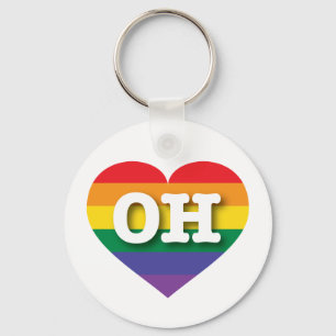 I kärlek Ohio Gay pride Rainbow Heart Nyckelring
