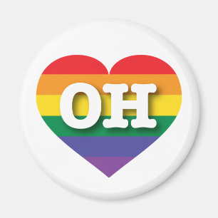 I Kärlek Ohio Rainbow Heart Magnet