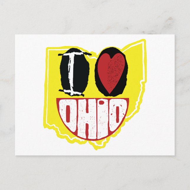 I Kärlek Ohio Smiling Lycklig Ansikte Helg Vykort (Framsida)