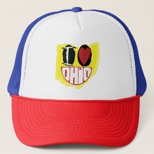 I Kärlek Ohio Smiling Lycklig Ansikte Keps
