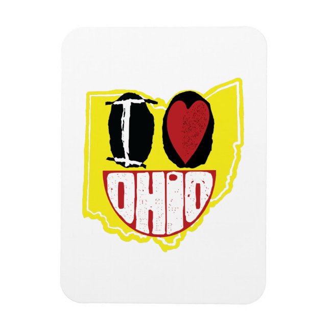 I Kärlek Ohio Smiling Lycklig Ansikte Magnet (Vertikal)