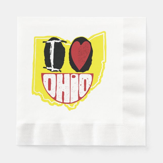 I Kärlek Ohio Smiling Lycklig Ansikte Pappersservett (Framsidan)