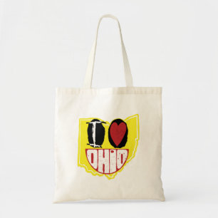 I Kärlek Ohio Smiling Lycklig Ansikte Tygkasse