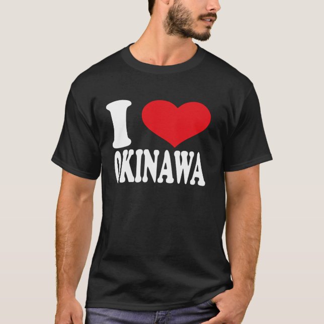 I Kärlek Okinawa Heart Okinawa Pride T Shirt (Framsida)
