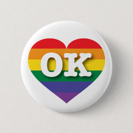 I kärlek Oklahoma Gay pride Rainbow Heart Knapp