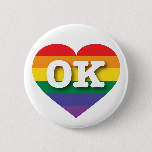 I kärlek Oklahoma Gay pride Rainbow Heart Knapp (Framsida)
