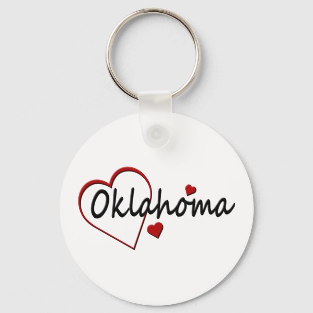 I Kärlek Oklahoma Hearts Nyckelring (Framsida)