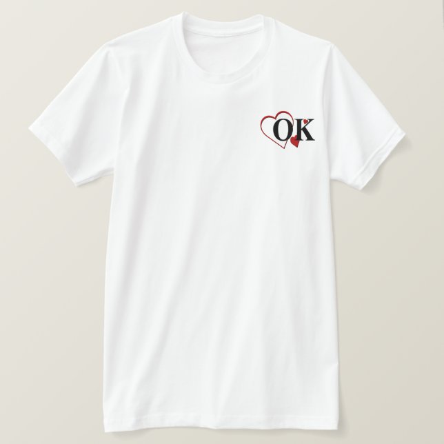 I Kärlek Oklahoma OK Heart Manar T-shirt (Design framsida)