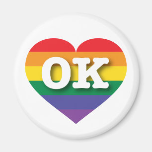 I Kärlek Oklahoma Rainbow Heart Magnet