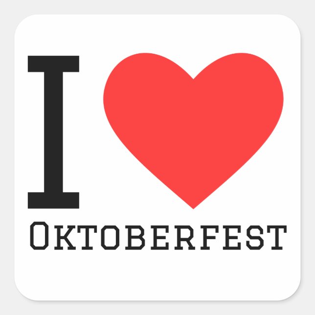 i KÄRLEK OKTOBERFEST Fyrkantigt Klistermärke (Framsida)