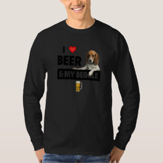 I Kärlek öl och min Beagle Mamma Pappa Hunting Hun T Shirt