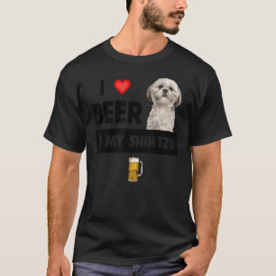 I Kärlek öl och min Shih Tzu Mamma Pappa Hund som T Shirt