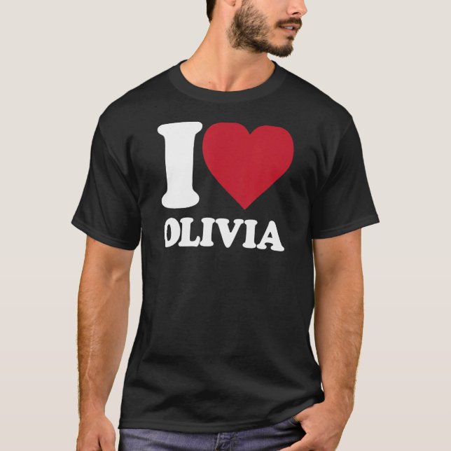 I Kärlek Olivia - jag älskar Olivia T Shirt (Framsida)