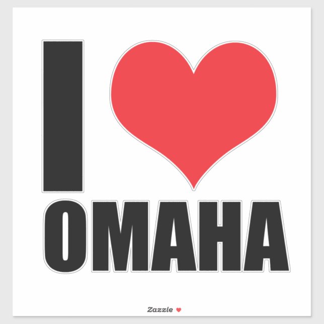 I kärlek Omaha Klistermärken (Ark)