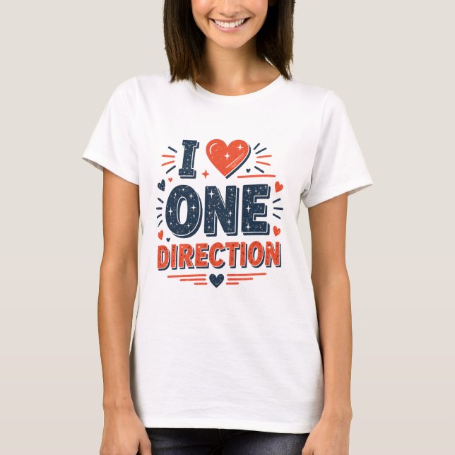 I Kärlek One Direction Shirt - "I <3 One Direction T Shirt (Framsida)
