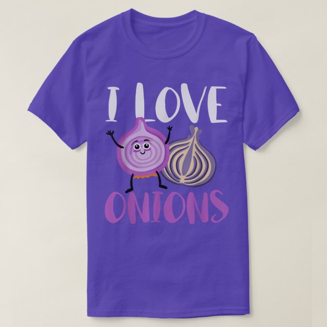 I Kärlek Onions Veggie Vegetables Cooking Food T Shirt (Design framsida)