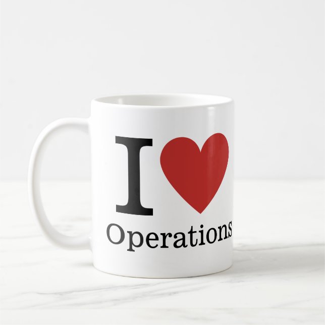 I ❤️ Kärlek Operations - Operations Department MUG Kaffemugg (Vänster)