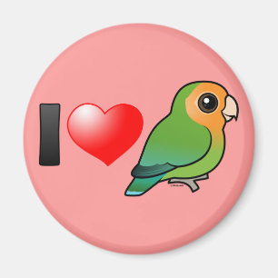 I Kärlek Orangeface Peach-face Lovebird Magnet