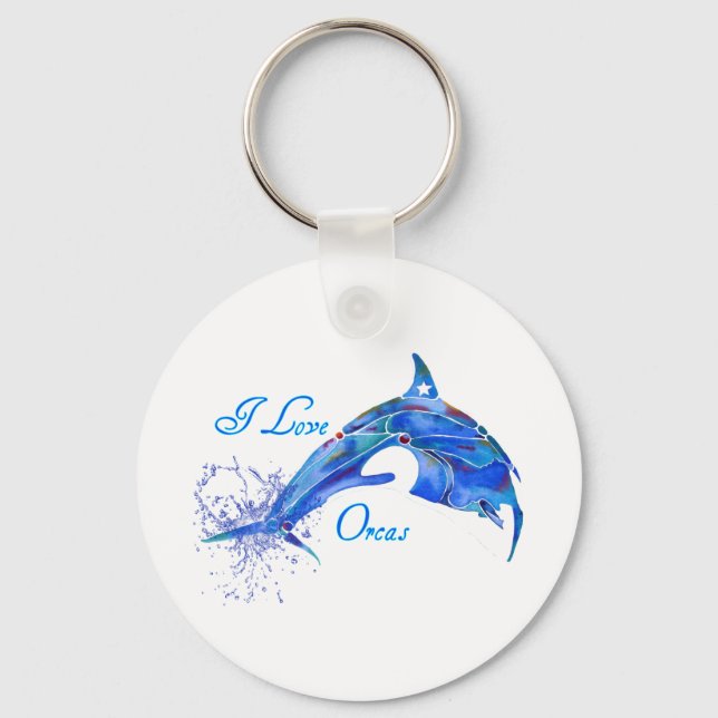 I KÄRLEK ORCAS BLUE NYCKELRING (Framsida)