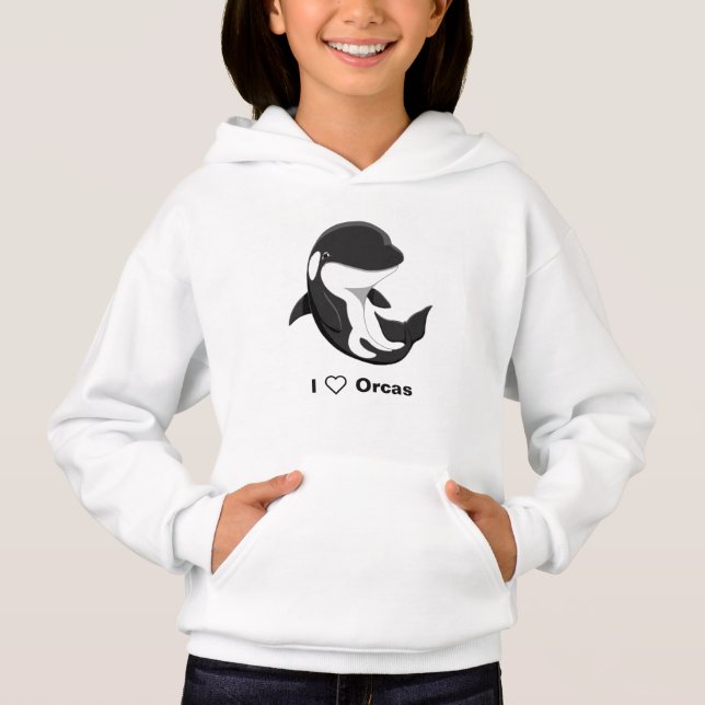 I Kärlek Orcas Cute Killer Whale Tee (Framsida)