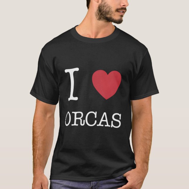 I Kärlek Orcas I Orcas T Shirt (Framsida)