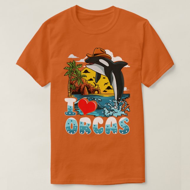 I Kärlek Orcas T Shirt (Design framsida)