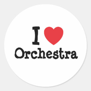 I kärlek Orchestra anpassningsbar personlig Runt Klistermärke