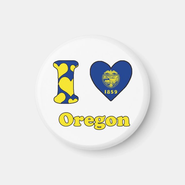 I kärlek Oregon Magnet (Framsidan)