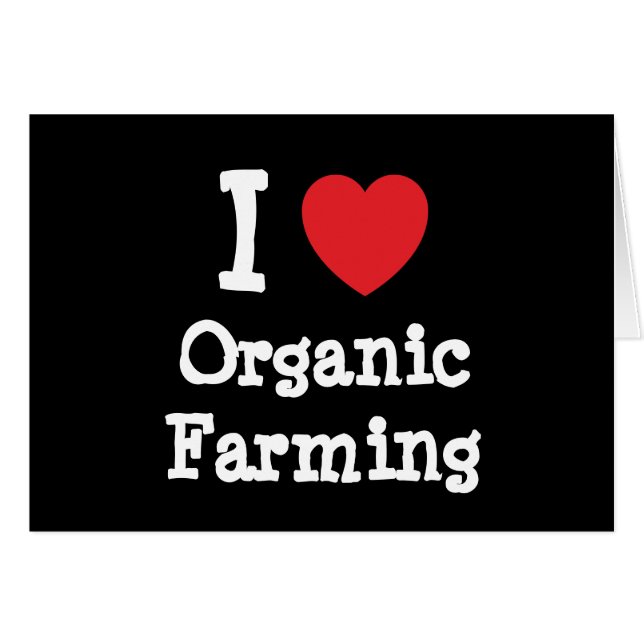 I kärlek Organic Farming hjärtats anpassningsbar p Hälsningskort (Framsidan Horizontal)