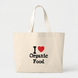 I kärlek Organic Food eart anpassningsbar personl Jumbo Tygkasse