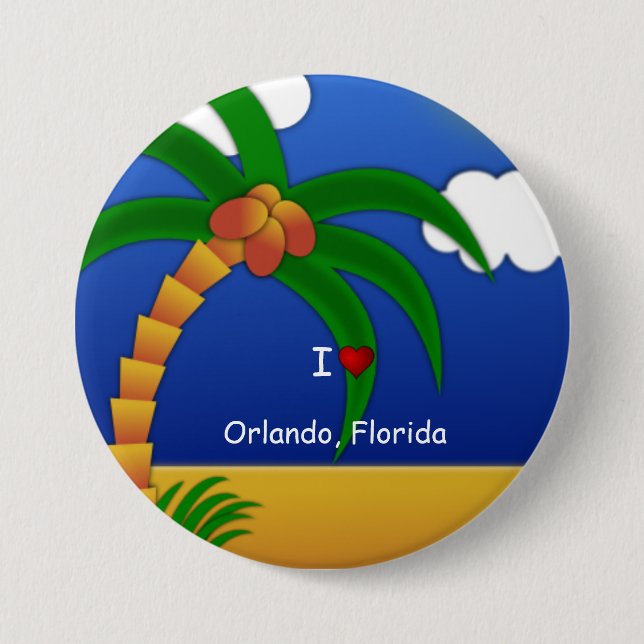 "I Kärlek Orlando, Florida" dekorativ Knapp (Framsida)