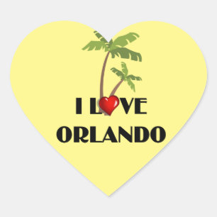 I Kärlek Orlando Hjärtformat Klistermärke