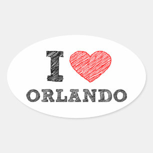 I-Kärlek-Orlando Ovalt Klistermärke