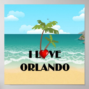I Kärlek Orlando, tropisk utformning. Poster