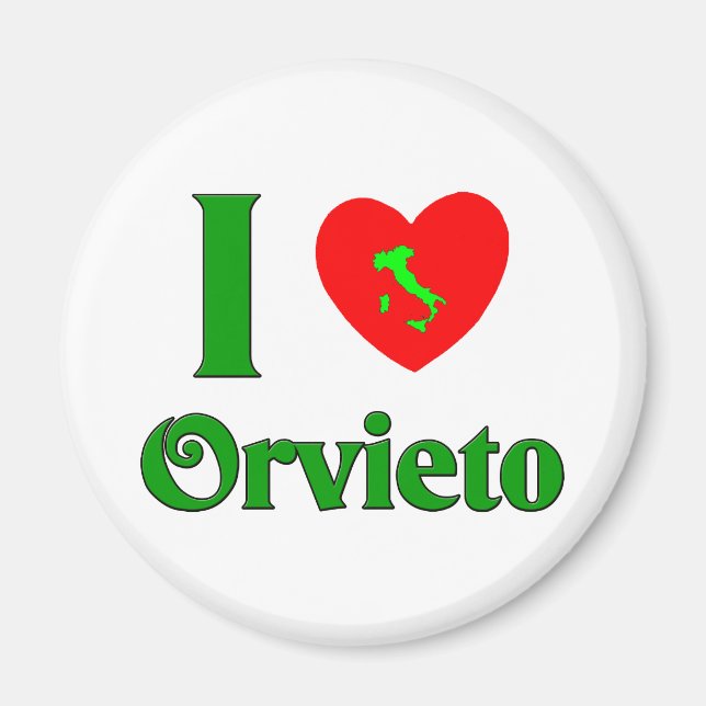 I Kärlek Orvieto Italien Magnet (Framsidan)