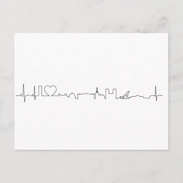 I kärlek Oslo (ecg stil) souvenir Vykort (Framsida)