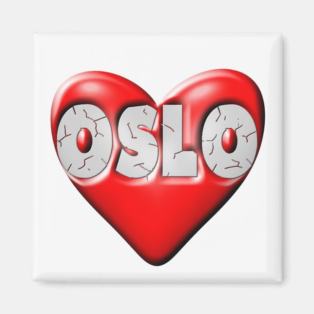 I Kärlek Oslo Norge Magnet (Framsidan)
