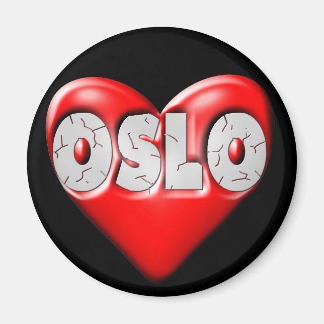I Kärlek Oslo Norge Magnet (Framsidan)