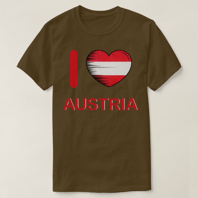 I Kärlek Österrike Flagga Mitt hem Min Land 2 T Shirt (Design framsida)