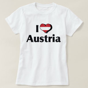 I Kärlek Österrike Flagga T-shirt