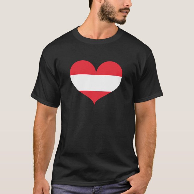 I Kärlek Österrike Flagga T Shirt (Framsida)
