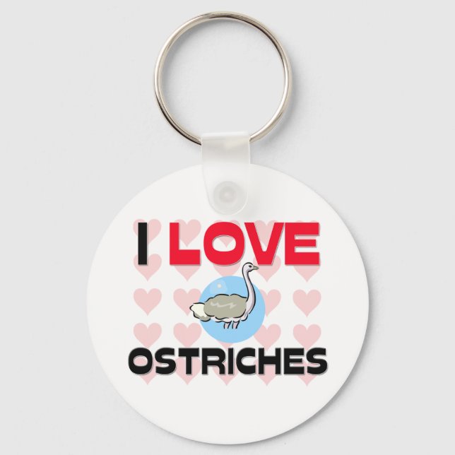 I Kärlek Ostriches Nyckelring (Framsida)