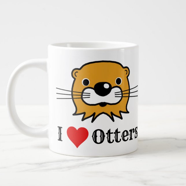I Kärlek-otters. Ökad uppskattning Jumbo Mugg (Vänster)