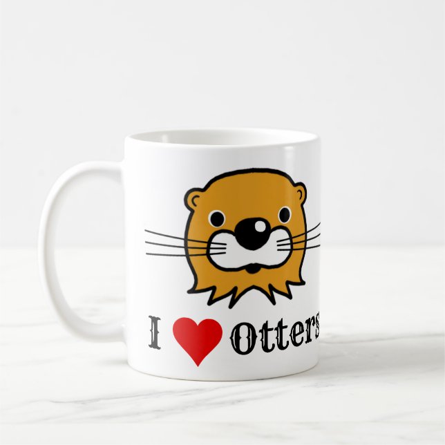 I Kärlek-otters. Ökad uppskattning. Kärlek Otters Kaffemugg (Vänster)
