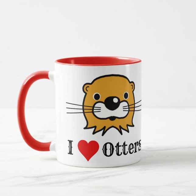 I Kärlek-otters. Otter Wildlife Conservation Mugg (Vänster)