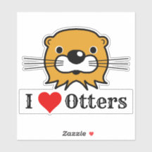 I Kärlek-otters. Otter's Head Sticker